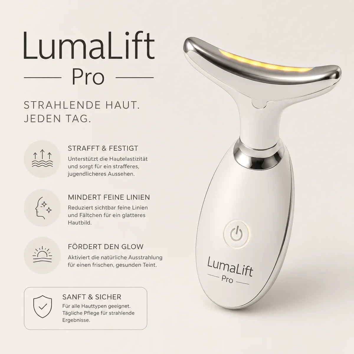 LumaLift Pro – 3-in-1 Straffungs- & Massagegerät für Gesicht, Arme & Körper