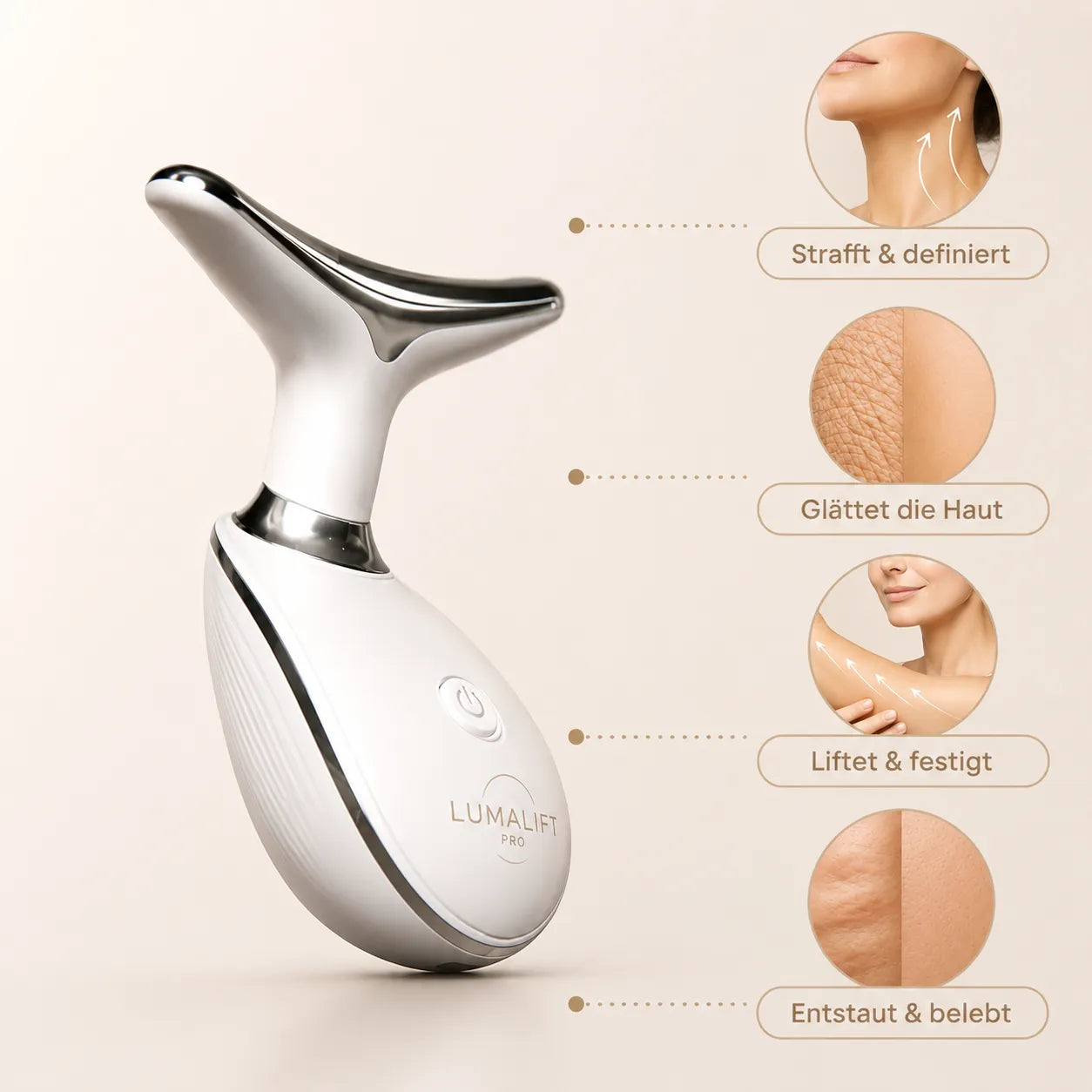 LumaLift Pro – 3-in-1 Straffungs- & Massagegerät für Gesicht, Arme & Körper