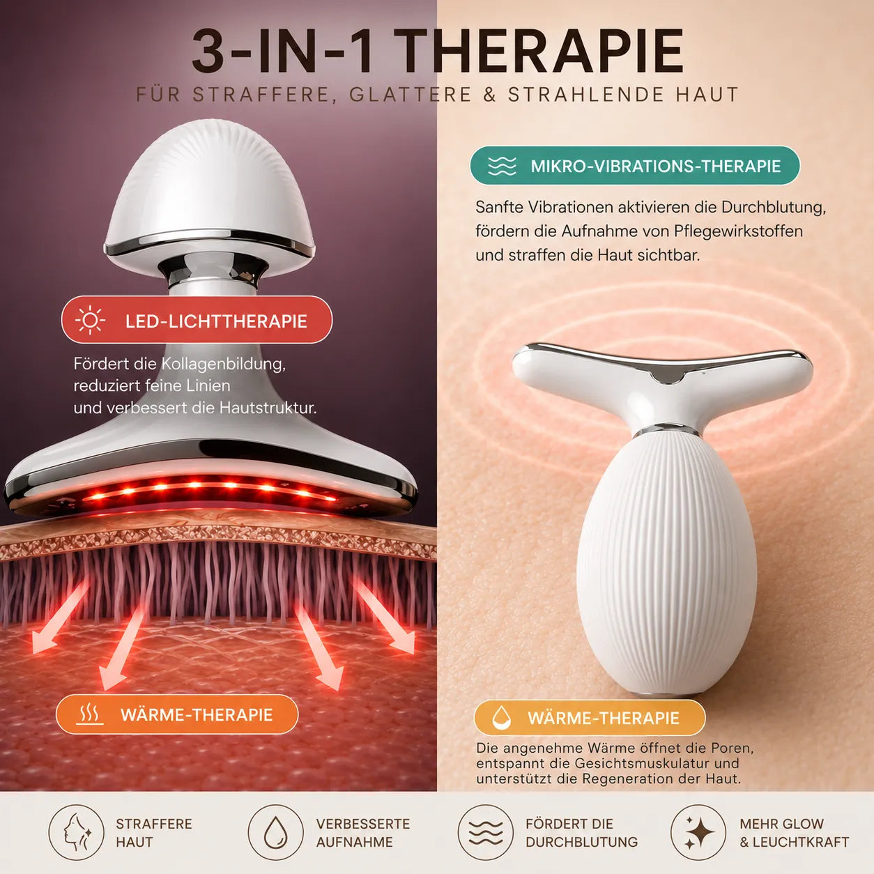 LumaLift Pro – 3-in-1 Straffungs- & Massagegerät für Gesicht, Arme & Körper