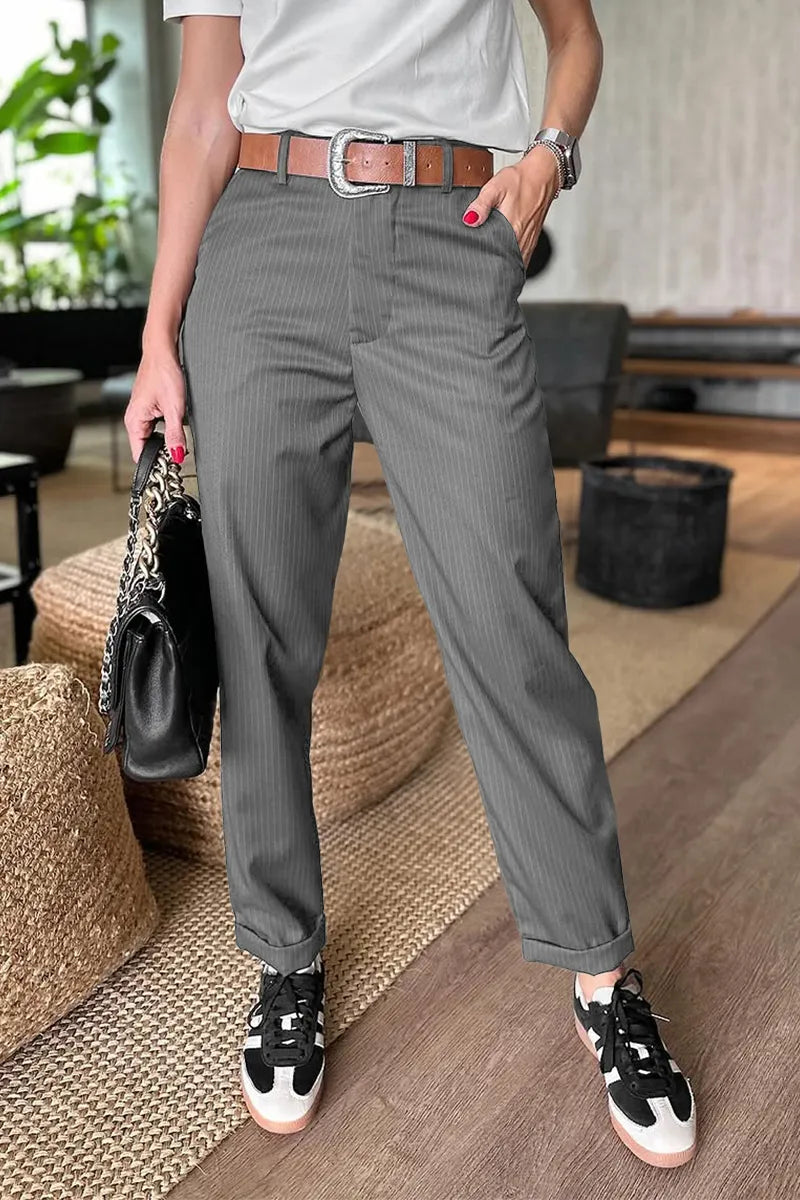 1+1 GRATIS MATHILDA | ELEGANTE, FIGURSCHMEICHELNDE HOSE MIT STREIFEN