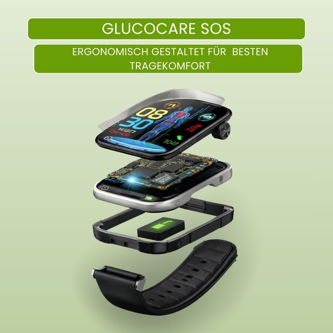 GlucoCare SOS - mit SOS-Funktion inkl. Sturzerkennung & zertifizierte Blutzuckermessung (2026) - Original