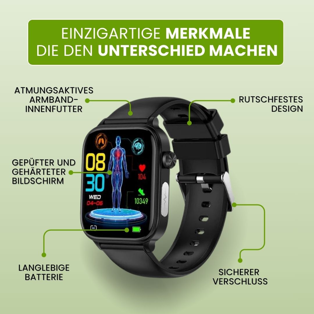 GlucoCare SOS - mit SOS-Funktion inkl. Sturzerkennung & zertifizierte Blutzuckermessung (2026) - Original