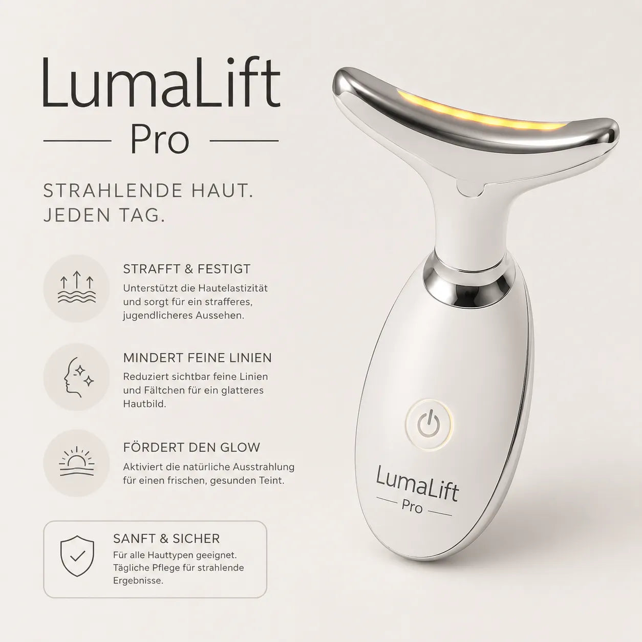 LumaLift Pro – 3-in-1 Straffungs- & Massagegerät für Gesicht, Arme & Körper